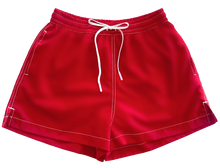 Load image into Gallery viewer, Red Womens Swim Shorts