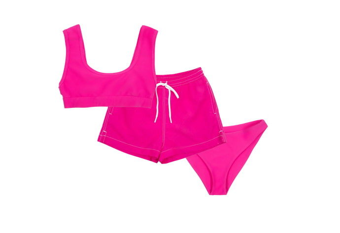 Swimwear Set Pink Trunks Top Bikini