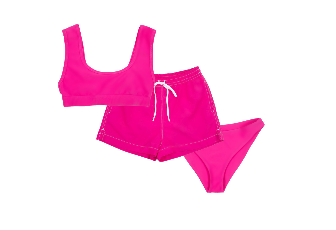 Swimwear Set Pink Trunks Top Bikini